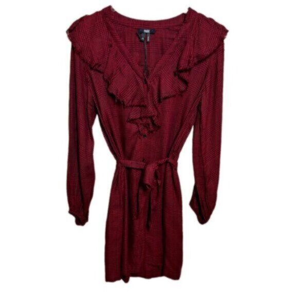 NWT Paige | Rumba Red & Black Plaid Isabelle Mini Dress Size XS - Picture 3 of 15